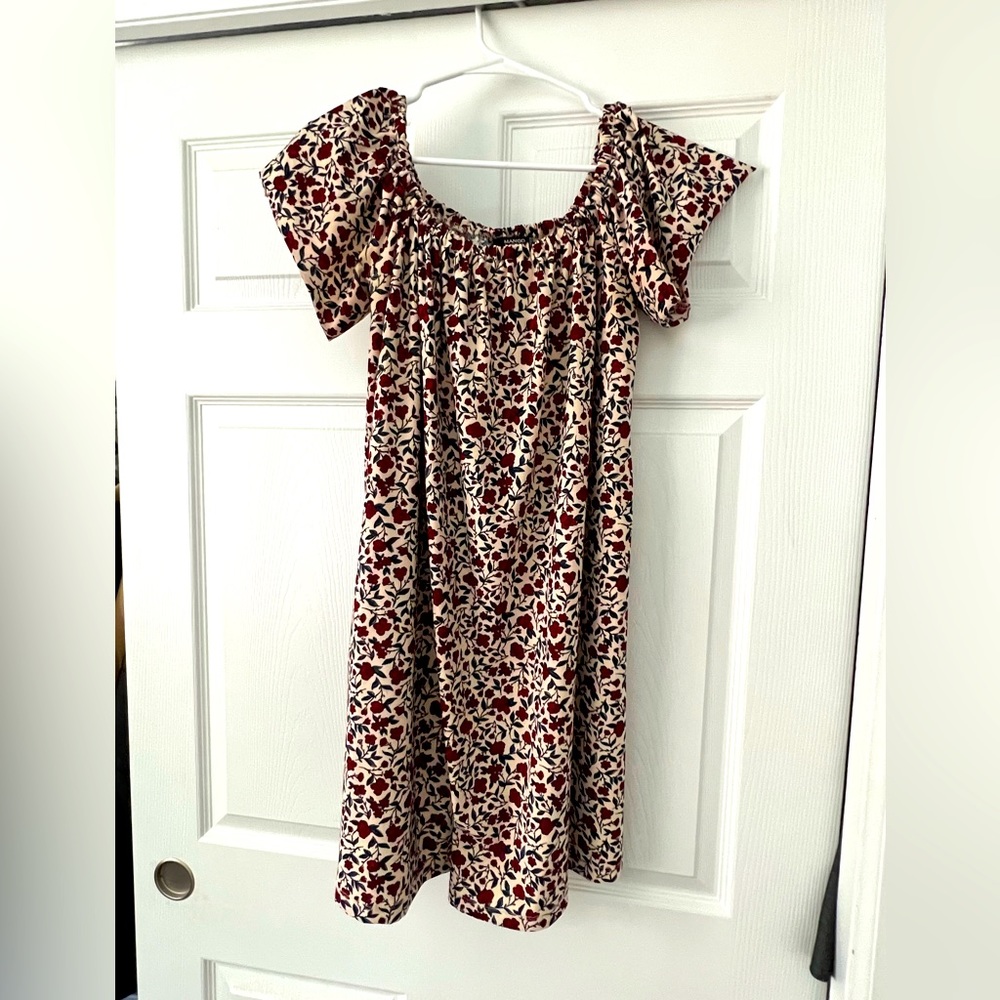 Women’s Cream & Floral Mango Dress, size Medium